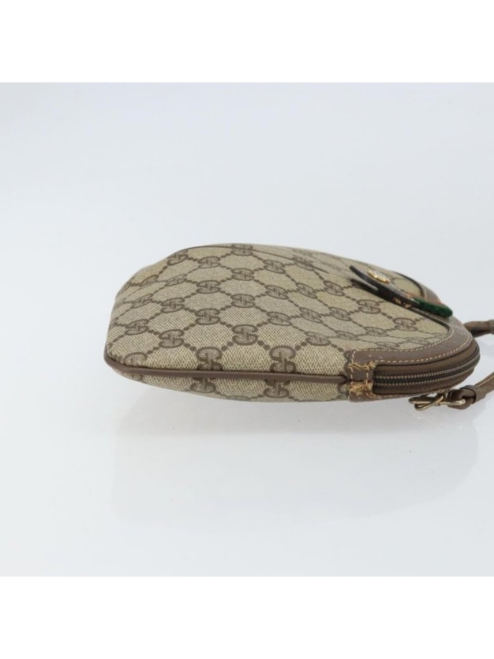 Authentic GUCCI GG Supreme Web Sherry Line Bag PVC Beige Gold 004 02 047 - Picture 10 of 16